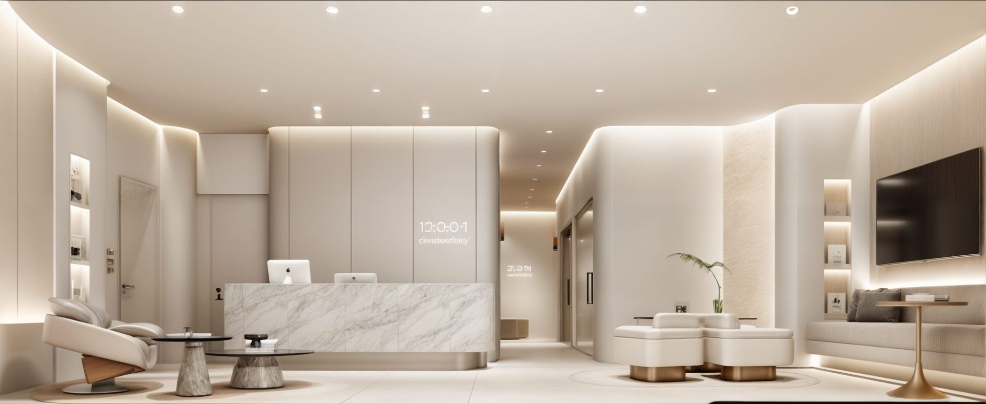 the image shows the interior of a modern medical clinic likely a dermatology center with a clean and 65b87b0d f705 44f1 95ad 90793b65d710